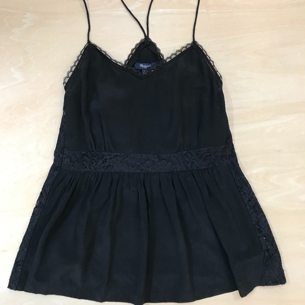 Madewell Silk racer back Camisole with lace details
